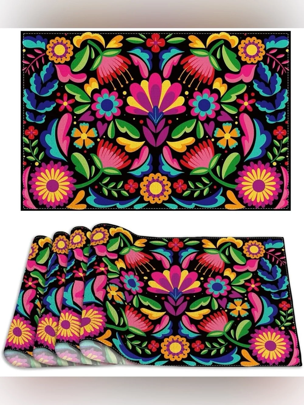 Vibrant Floral Placemat Set of 4, NIP